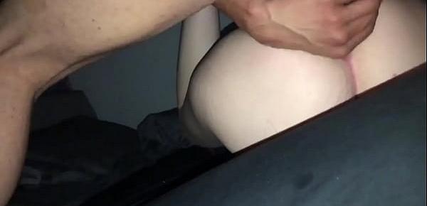  Making this white Snowbunny nut all over my cock